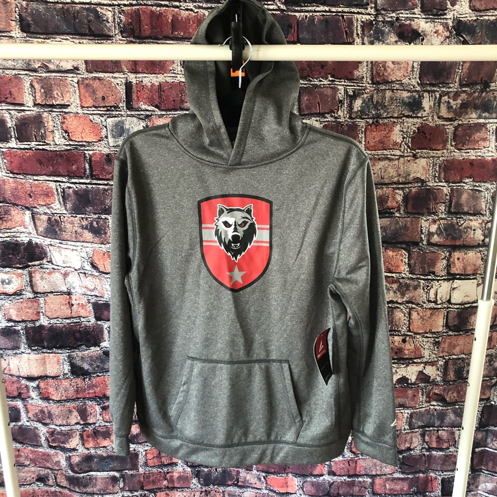 NWT BSN Sport Recruit Hoodie Youth L Ridgemont Wolves Steel Grey BSN3005